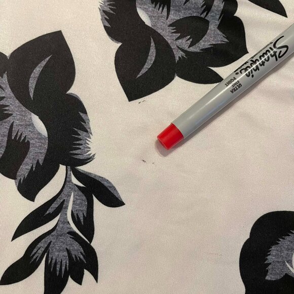 TANGO MANGO Tunic, floral print, sparkly zip-up, women size L. 3/4 sleeves. - Picture 6 of 10